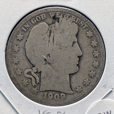 Sale Photo Thumbnail #6: 1909-S Barber 90% Silver Half Dollar