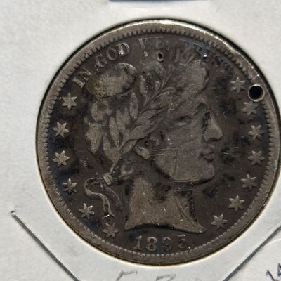 Sale Photo Thumbnail #290: 1895-O Barber 90% Silver Half Dollar, Hole
