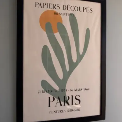 Framed Papiers Découpés Paris art print, black frame
