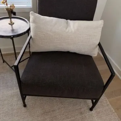 Bernhardt Hector lounge chair, black metal frame