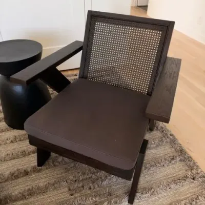 Crate and Barrel Jeannie cane-back accent chair