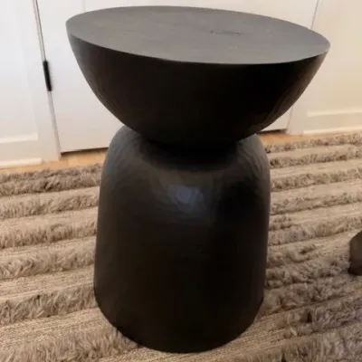 Crate and Barrel Fernando black round accent table