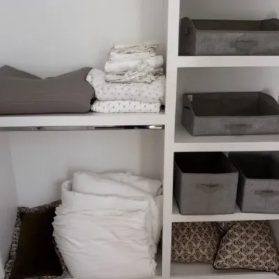 Bedding, linens, and fabric storage bins