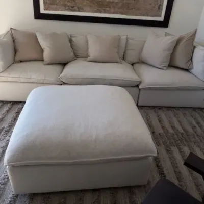 Crate and Barrel Lotus modular sectional with ottoman