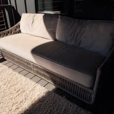 Sunset West Dana woven rope outdoor sofa with cushions