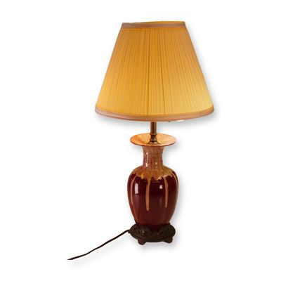 Sale Photo Thumbnail #152: Red Drip Glazed Ceramic Table Lamp