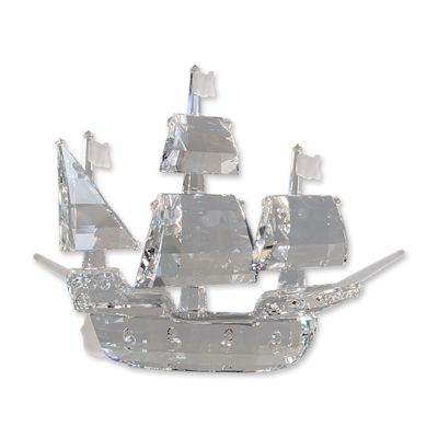 Sale Photo Thumbnail #253: Swarovski Silver Crystal Sailing Ship Figurine, Santa Maria