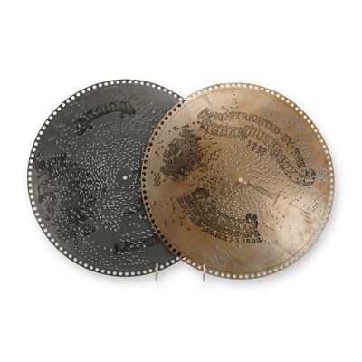 Sale Photo Thumbnail #160: Regina Music Box Co. 15.5-Inch Perforated Steel Music Box Discs, circa 1897