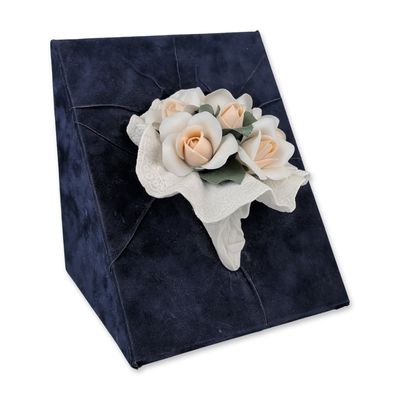 Sale Photo Thumbnail #215: Lladro Porcelain Floral Arrangement on Velvet Stand, Bridal Bouquet 01011837