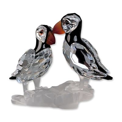 Sale Photo Thumbnail #73: Swarovski Silver Crystal Figurine, Puffins