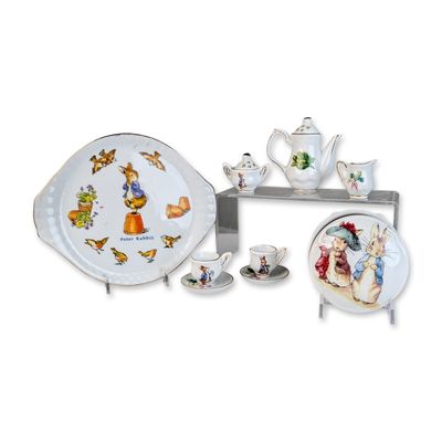 Sale Photo Thumbnail #101: 12pc Beatrix Potter Porcelain Miniature Children's Tea Service and Decorative Tray