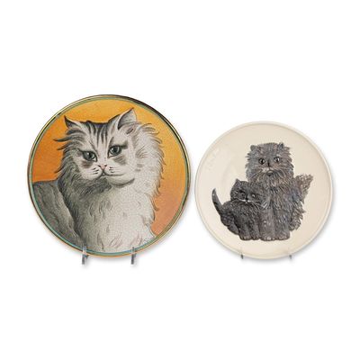 Sale Photo Thumbnail #310: Two Veneto Flair by V. Tiziano and Goebel Ceramic Cat Plates