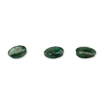 Sale Photo Thumbnail #168: Three Loose Oval Cut Green Emerald Gemstones
