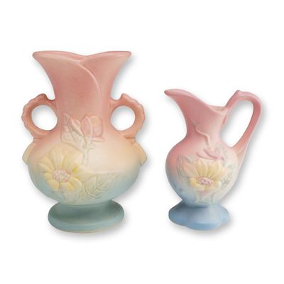 Sale Photo Thumbnail #133: 2pc Hull Magnolia Vase and Pitcher