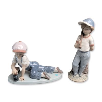 Sale Photo Thumbnail #27: Two Lladro Collectors Society Porcelain Figurines, All Aboard 01007619 & Can I Play? 01007610