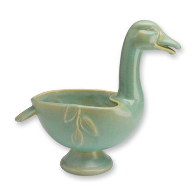 Sale Photo Thumbnail #293: Weller Pottery Green Duck Planter, Sydonia