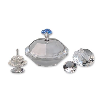 Sale Photo Thumbnail #79: 4pc Swarovski Crystal Andre Putman Astro Jewel Box and Crystal Group