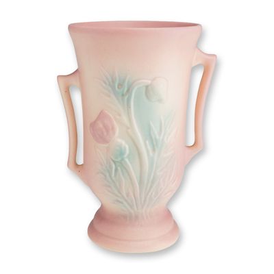 Sale Photo Thumbnail #132: Hull Art Pottery Double-Handled Vase, Thistle