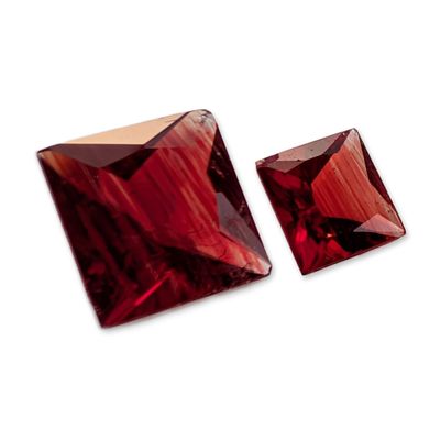 Sale Photo Thumbnail #334: Pair of Red Princess Cut Stones