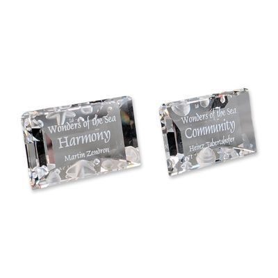 Sale Photo Thumbnail #243: 2pc Swarovski Crystal Wonders of the Sea Title Plaques