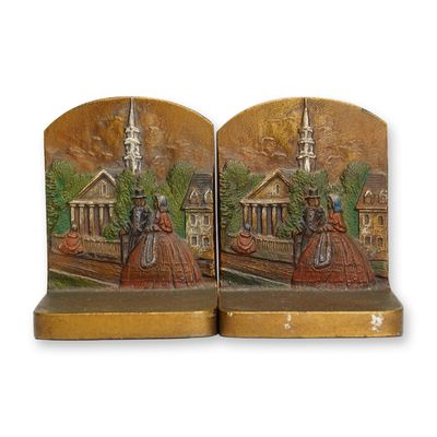 Sale Photo Thumbnail #149: Pair of Bradley and Hubbard Cast Iron Bookends
