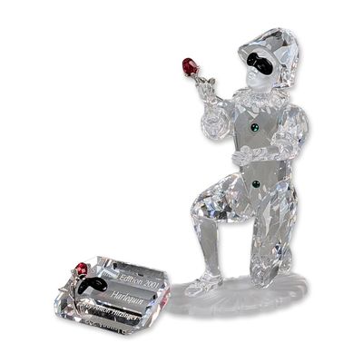 Sale Photo Thumbnail #234: 2pc Swarovski Crystal SCS 2001 Annual Edition Figurine, Harlequin and Title Plaque