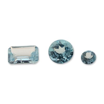 Sale Photo Thumbnail #332: Trio of Light Blue Loose Stones
