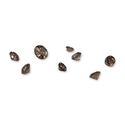 Sale Photo Thumbnail #162: 8pc Collection of Faceted Champagne Diamonds