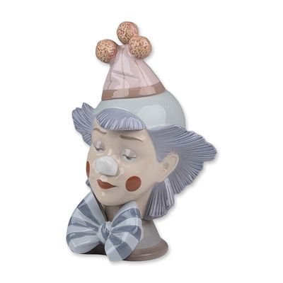 Sale Photo Thumbnail #182: Lladro Spanish Glazed Porcelain Reflecting Clown Bust 5612