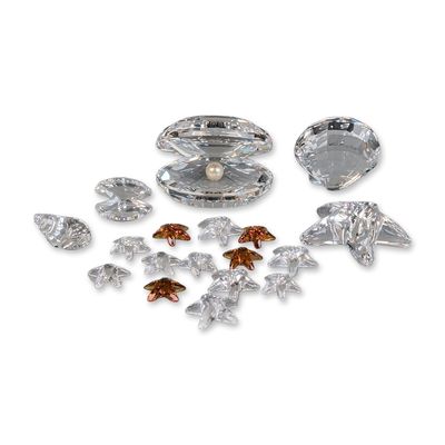 Sale Photo Thumbnail #245: 18pc Swarovski Silver Crystal Marine Themed Figurines