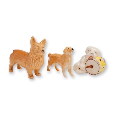 Sale Photo Thumbnail #270: A Trio of Beswick Glazed Ceramic Dog Figurines
