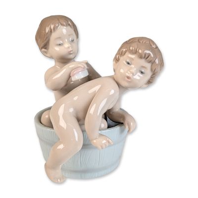 Sale Photo Thumbnail #20: Lladro Glazed Porcelain Figurine, Bath Time 01006411