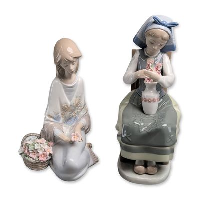 Sale Photo Thumbnail #224: Two Lladro Porcelain Figurines, Flower Harmony 01001418 & Flower Song 01007607
