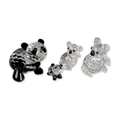 Sale Photo Thumbnail #64: 4pc Swarovski Silver Crystal Panda and Koala Family Sets