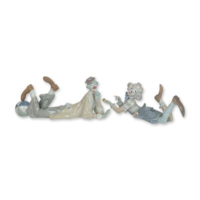 Sale Photo Thumbnail #44: 2pc Lladro The Magic of Comedy & Reclining Clown Porcelain Figurines