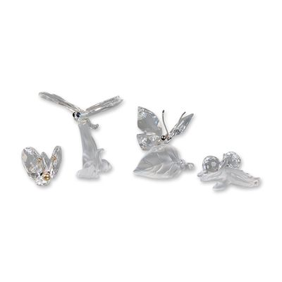Sale Photo Thumbnail #232: 4pc Swarovski Silver Crystal Insect and Snail Figurines