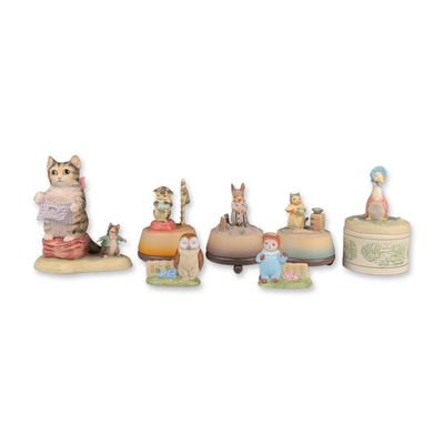 Sale Photo Thumbnail #269: Collection of Seven Beatrix Potter Figurines and Music Boxes