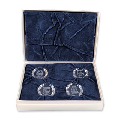 Sale Photo Thumbnail #241: Boxed Set of Four Swarovski Crystal Commemorative Paperweights