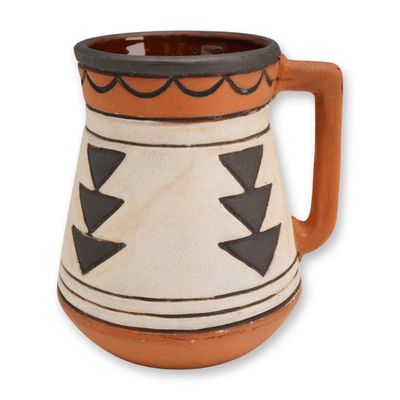 Sale Photo Thumbnail #288: Weller Pottery Native American Style Geometric Design Mug, Souevo