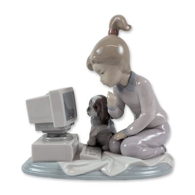 Sale Photo Thumbnail #33: Lladro Spanish Porcelain Computing Companions Figurine