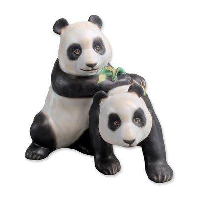Sale Photo Thumbnail #271: Herend Kingdom Classic Naturalistic Porcelain Figurine, Pair of Pandas with Bamboo 15423