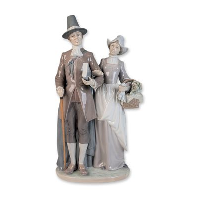 Sale Photo Thumbnail #196: Lladro Porcelain Figurine, Pilgrim Couple 01005734
