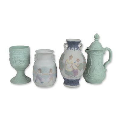 Sale Photo Thumbnail #58: 4pc Collection of Lladro Spanish Porcelain Vases and Vessels