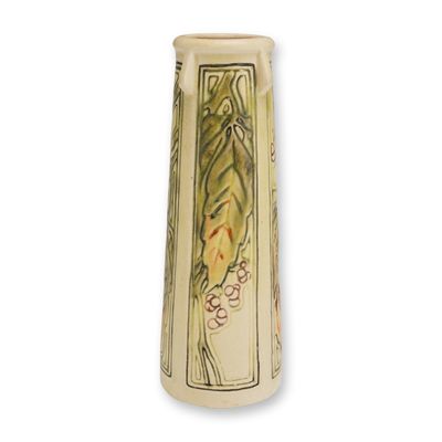 Sale Photo Thumbnail #289: Weller Pottery Atlantic Ivory Glazed Panel Vase, Roma