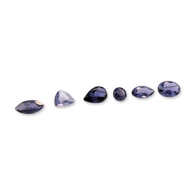 Sale Photo Thumbnail #327: Assortment of Six Faceted Iolite Gemstones