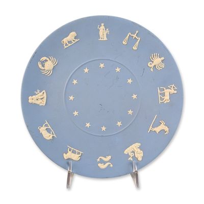 Sale Photo Thumbnail #110: Wedgwood English Blue Jasperware Zodiac Plate