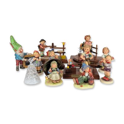 Sale Photo Thumbnail #276: 15pc Goebel M.J. Hummel Figurines with Musical Stands & Waterford Crystal Bell