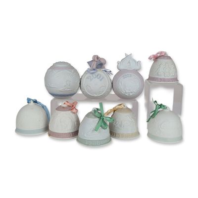 Sale Photo Thumbnail #367: 9pc Lladro Collection of Annual Porcelain Balls and Bells