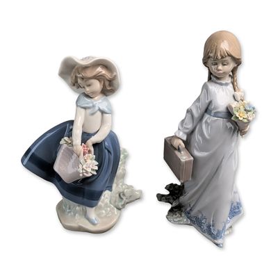 Sale Photo Thumbnail #18: 2pc Lladro Porcelain Figurines, School Days 01007604 & Pretty Pickings 01005222