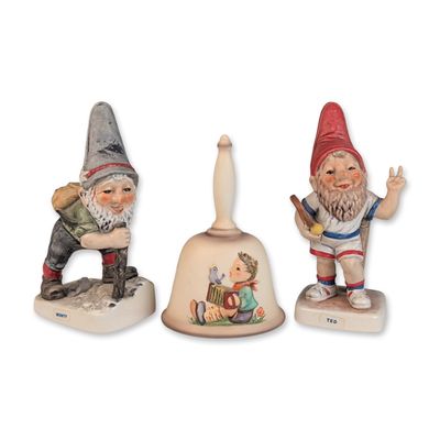 Sale Photo Thumbnail #275: Goebel Hummel Figurines and Bell, Co-Boy Gnomes and 1978 Bell
